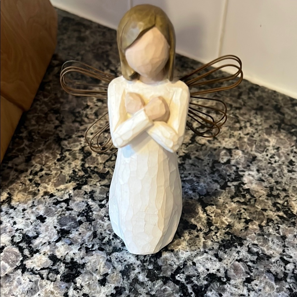 Willow Tree Angel Figurine - Cream and Brown
